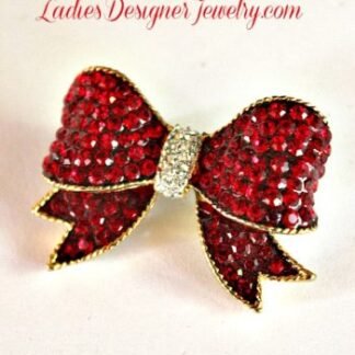 Red Rhinestone Vintage Bow Pin Brooch, Art Deco Nouveau Bow Pins Brooches Jewelry, Ladies Designer Bridal Wedding Fashion Jewelry, Bows