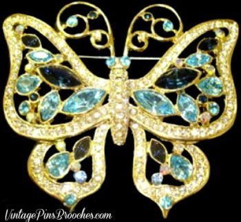 Vintage Butterfly Brooches Pins Jewelry, Rhinestone Butterfly Pin Brooch, Insect Pin, Butterflies, Ladies Designer Fashion Jewelry