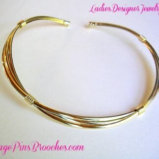 Vintage Choker Collar Necklace Gold Tone, Ladies Designer Fashion Necklaces Jewelry, Weddings Bridal Formal Special Occasion Necklace