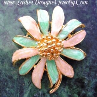 Vintage Mint Green Ivory Cream Flower Burst Pin Brooch, Floral Flowers, Ladies Designer Fashion Jewelry, Wedding Bridal Hair Dresses Brides