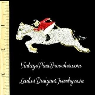 Polo Horse And Horseman Polo Player Pin Brooch, Vintage Polo Brooches Pins, Ladies Designer Jewelry, Horses, Animal Pins