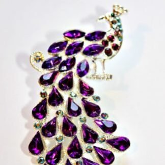 Peacock Brooches Pins Vintage, Ladies Designer Fashion Jewelry, Women's Peacocks Brids Brooches, Aurora Borealis Rhinestone Peacock Bird Animal Pin Brooch.