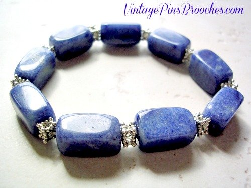 Vintage Blue Lapis Lazuli Bracelet, Semi Precious Lapis Gemstone Bracelet Bracelets, Women's Ladies Designer Fashion Jewelry, Weddings, Bridal
