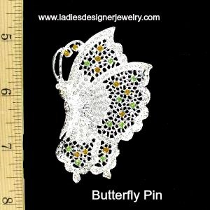 Vintage Rhinestone Butterfly Pin Brooch, Vintage Butterfly Pins Brooches Butterflies, Ladies Designer Fashion Jewelry, Wedding Bridal Woman's
