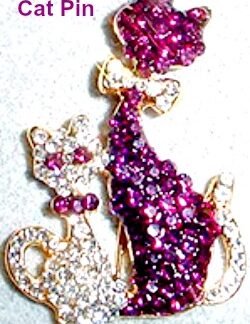 vintageamethystcatpin_vintagerhinestonetwocatpin_swarovskicatpin_cats_diamondcatpins_crystalcatpins_catbrooch_estatepinbrooch_ladiesdesignerjewelry