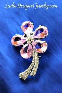 Vintage Pink Rose Rhinestone Flower Pin Brooch Flowers Pins, Large Flower Brooch Pin T2H, Wedding Bridal Dresses Hair Accessory