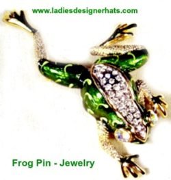 Rhinestone Enamel Vintage Frog Brooch Pin, Frogs, Frog Brooches Pins, Ladies Women's Designer Fashion Jewelry
