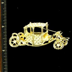 Vintage Antique Gold Plate Ford Car Automobile Pin Brooch Jewelry With Rhinestones