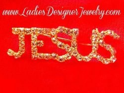 Ladies Vintage Designer Rhinestone Jesus Christian Brooch Pin Jewelry, Religious Brooches Pins Woman Fashion Designer
