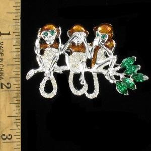 vintagemonkeypin_vintagemonkeybrooch_rhinestonemonkeybrooch_rhinestonemonkeypins_ladiesdesignerjewelry_monkeysonabranchpin_africanmonkey