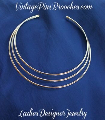 Minimalist Open Back Necklace, Vintage Necklaces, Three Tier Silver Necklace, Ladies Designer Wedding Bridal Jewelry, Vintage Pins Brooches, Suits Dresses Apparel Accessorry Woman's