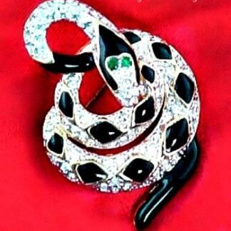 coiledsnakepin_snakepins_vintagesnakebrooches_rattlesnakebrooch_diamondbacksnakebrooches_ladiesdesignerjewelry_enamelrhinestonesnakepin_