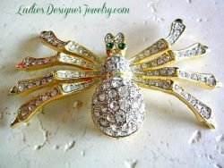 Large Vintage Spider Pin Pave Rhinestone Brooch Jewelry Spiders, Vintage Gold Plate Large Crawling Tarantula Spider Brooch Pin Jewelry Spider, Spider Tarantula Crystal Brooch ZT8