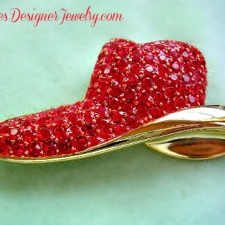Ladies Vintage Ruby Red Rhinestone Designer Lift Up Brim Hat Pin Brooch, Designer Hats Wedding Church Formal, Hat Brooches Pins, Ladies Fashion Jewelry, Art Deco, Art Nouveau, Western Cowboy Hats