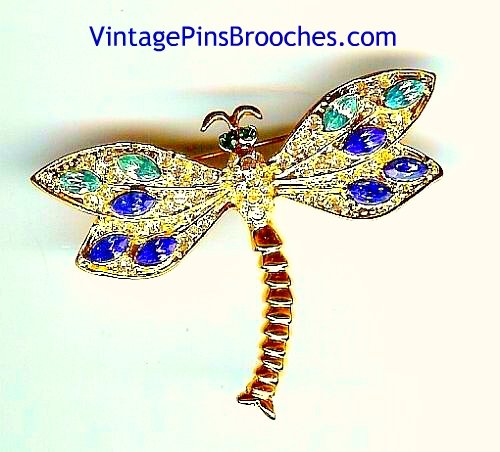 Vintage Dragonfly Pin Brooch Jewelry