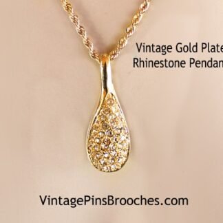 Women's Double Sided Vintage Crystal Rhinestone Drop Pendant, Ladies Designer Pendants Jewelry