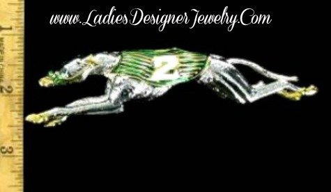 Vintage Greyhound Racing Dog Estate Pin Brooch Jewelry